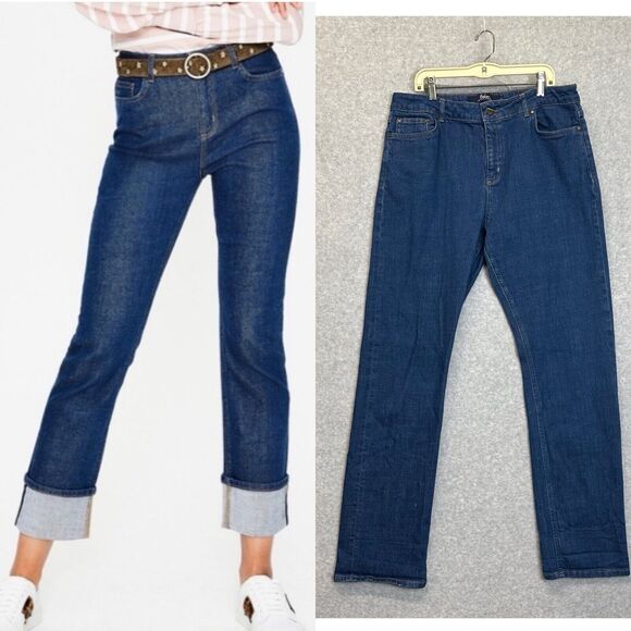 Boden Harrogate Jean Straight Leg Women’s Size 12‎ Selvaged Style Blue Denim - Picture 1 of 16